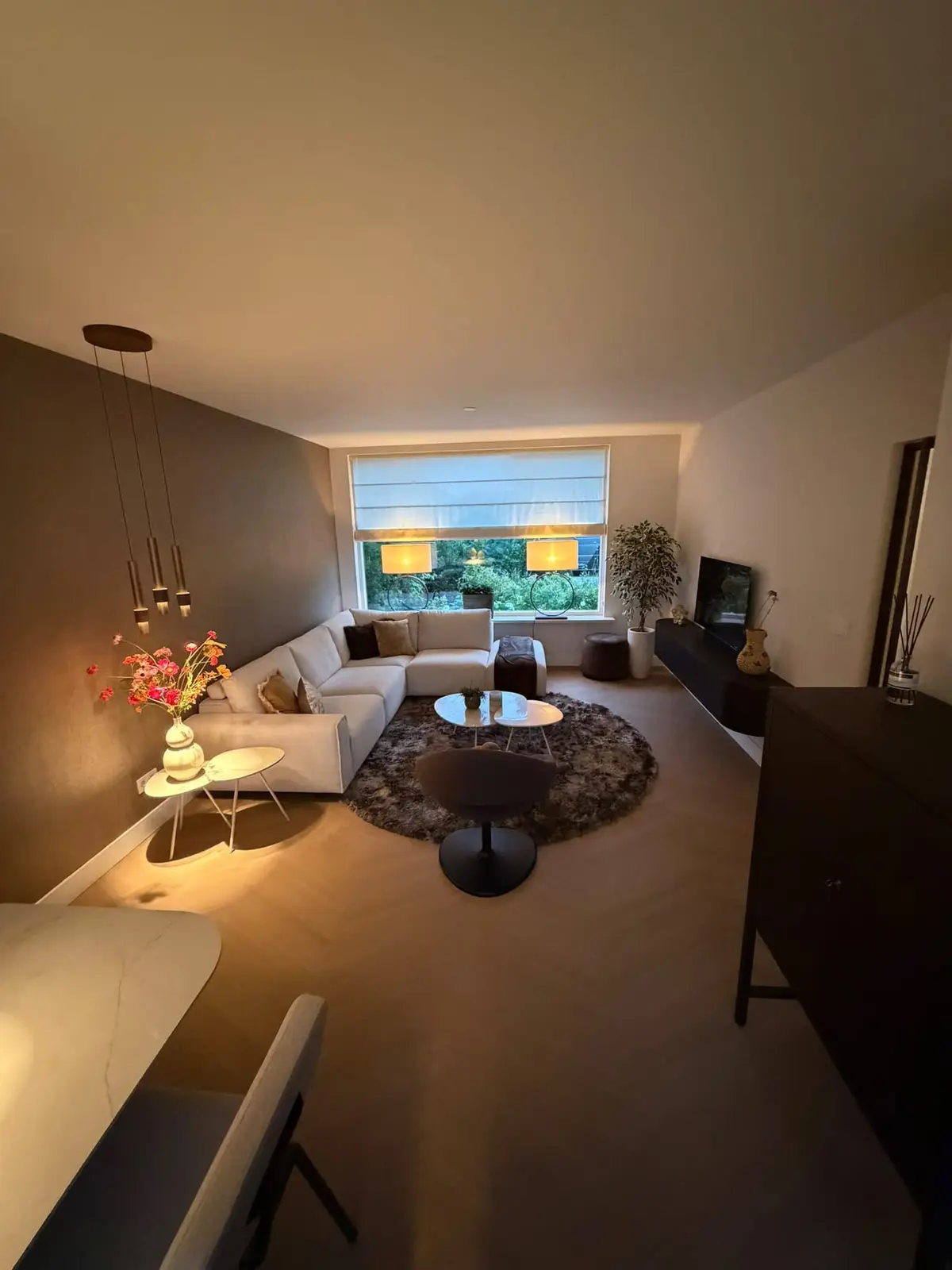 Vernieuwde woonkamer met verlaagd plafond