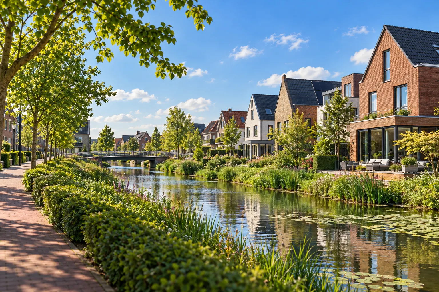Tuinaanleg met sierbestrating, pergola en overkapping in Vathorst, door JTS Totaalbouw